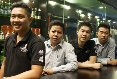 group photo at showroom