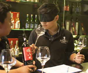 sniffing sake aroma